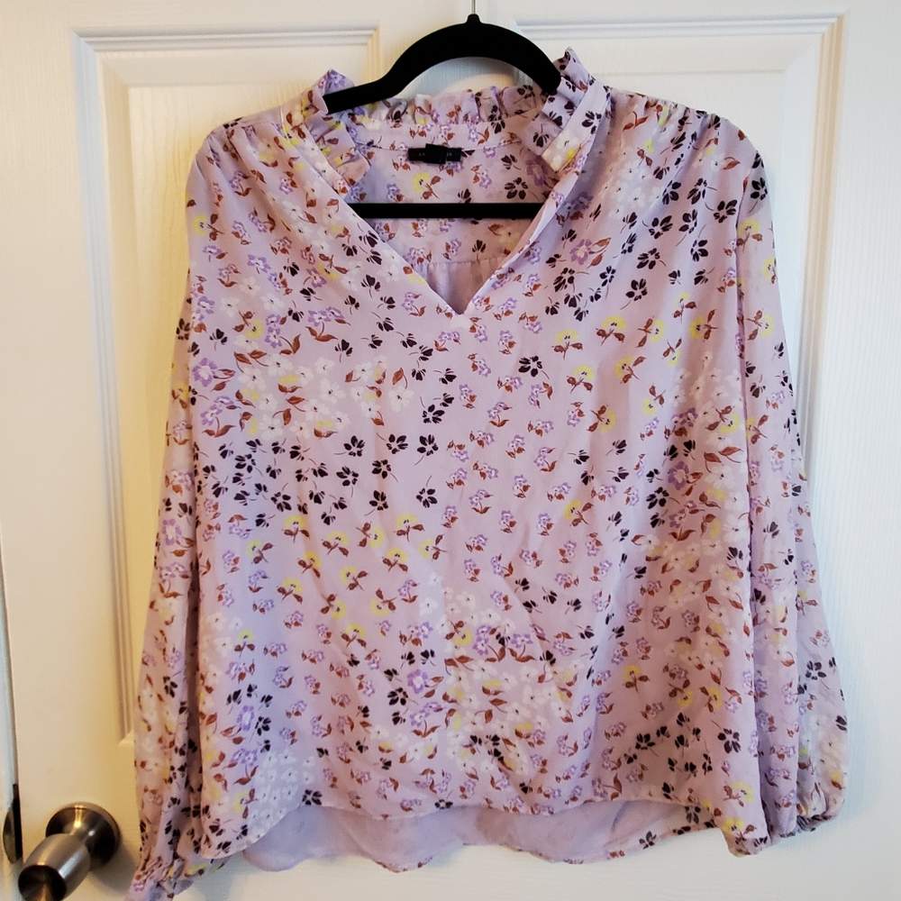 Lilac purple pastel spring floral blouse